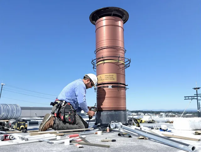 Installed chimney liner by Greenwich Chimney Sweep in Greenwich, CT