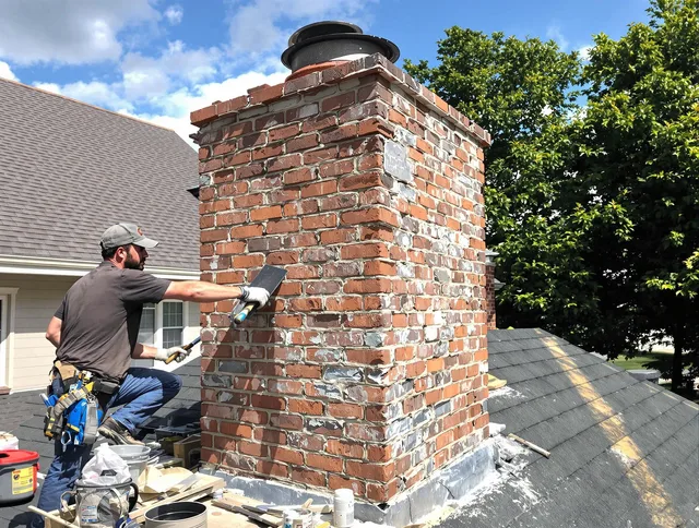 Completed chimney rebuild by Greenwich Chimney Sweep in Greenwich, CT