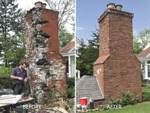 Greenwich Chimney Sweep performing a full chimney restoration in Greenwich, CT