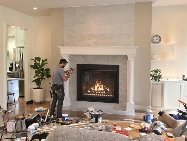 Newly installed fireplace by Greenwich Chimney Sweep in Greenwich, CT